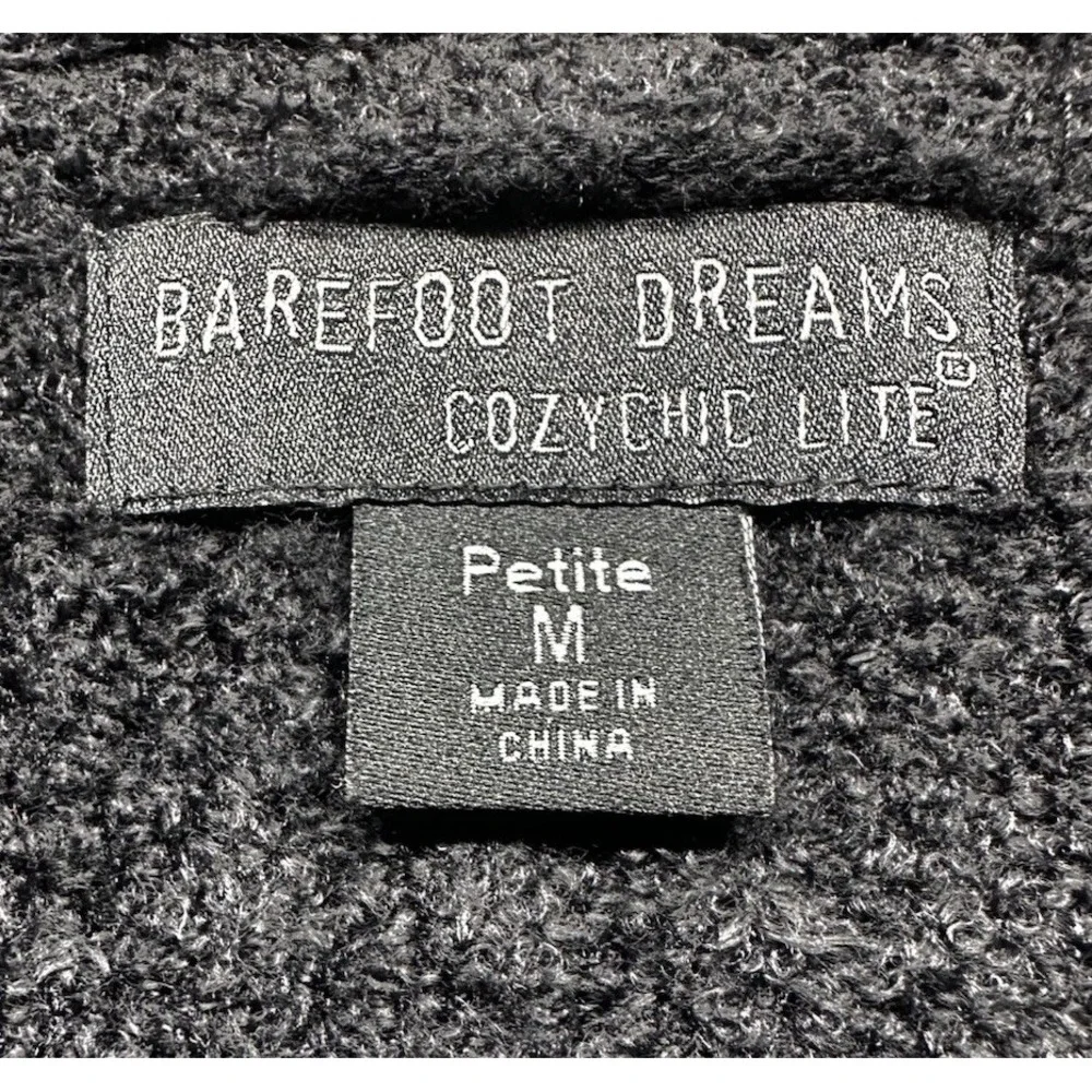 Barefoot Dreams Cardigan Women's M‎ Black Cozychic Lite Sweater Pockets Soft